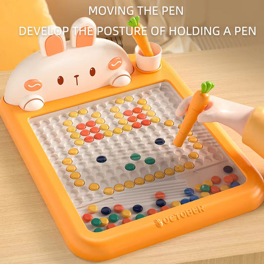 Fun 27CM Big Magnetic Pen Drawing Board With 70PCS Magnet Beads and Children's Magnetic Pen Drawing Board Educational Toy