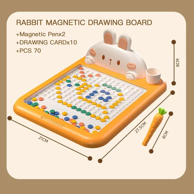 Fun 27CM Big Magnetic Pen Drawing Board With 70PCS Magnet Beads and Children's Magnetic Pen Drawing Board Educational Toy