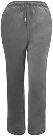 Ceboyel Womens Solid Drawstring Linen Pants