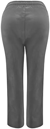 Ceboyel Womens Solid Drawstring Linen Pants