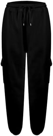 Warm Fleece Cargo Pants High Waist Multi-Pocket Trendy Workout Casual