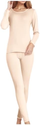 2 Set Thermal Underwear Womens Base Layer Long Sleeve Fleece Lined Pajamas