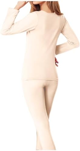 2 Set Thermal Underwear Womens Base Layer Long Sleeve Fleece Lined Pajamas