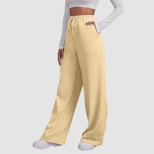 DSODAN Womens Wide Leg Fleece Joggers
