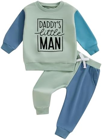 Baby Boy Contrast Letter Print Fall Outfit Set
