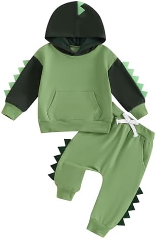 Dinosaur Contrast Toddler Boys Clothing Set