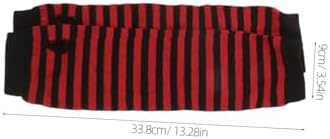 Warm Stripe Elbow Gloves Women