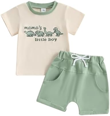 Dinosaur Toddler Boys Summer Outfit Comfortable Soft