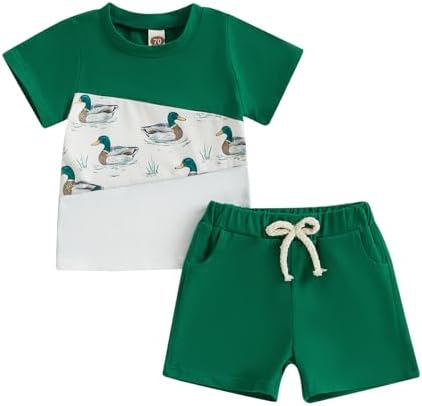 Infant Boys Summer Outfit Color Block Set