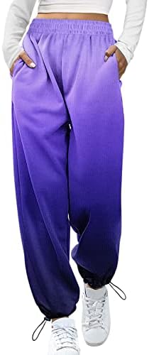 High Waist Womens Cotton Joggers with Pockets