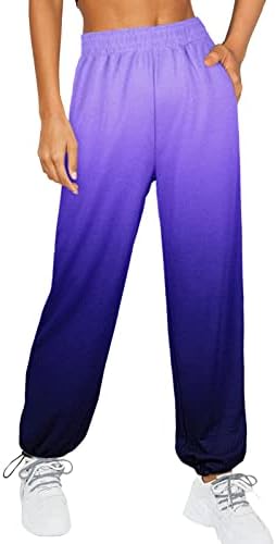 High Waist Womens Cotton Joggers with Pockets