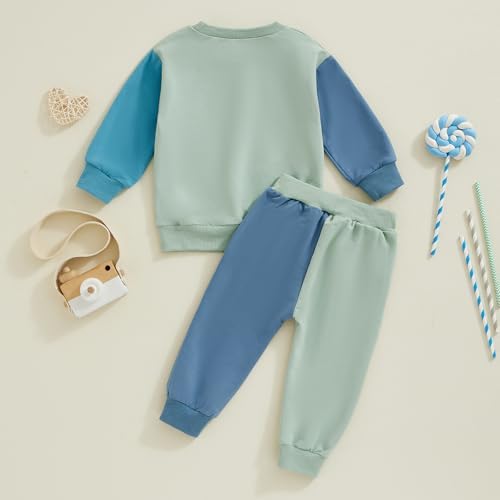 Baby Boy Contrast Letter Print Fall Outfit Set