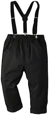 Toddler Boys Set with Bow Tie Soft espadrille suspender pants party clothes
