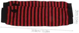 Ipetboom Women Striped Fingerless Arm Warmers Winter Cute Gloves