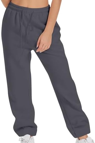 Casual High Waist Sweatpants for Women Trendy Drawstring Joggers with Pockets