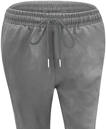 Ceboyel Womens Solid Drawstring Linen Pants