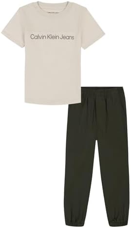 Calvin Klein Baby Boys 2-Piece Knit Woven Pants Set