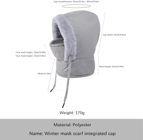 Warm and Fleece-Lined Winter Beanie Hat with Pompom