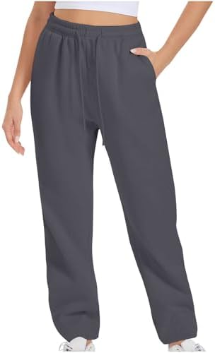 Casual High Waist Sweatpants for Women Trendy Drawstring Joggers with Pockets