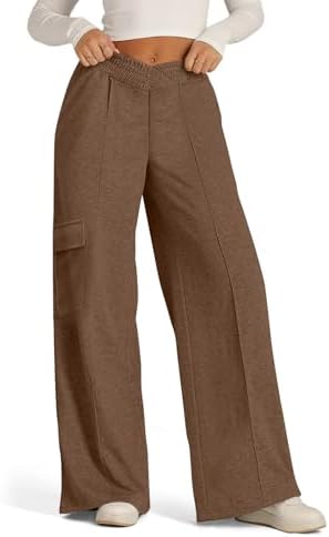 High Waist Cargo sweatpants for women with multi-pockets and wide legs