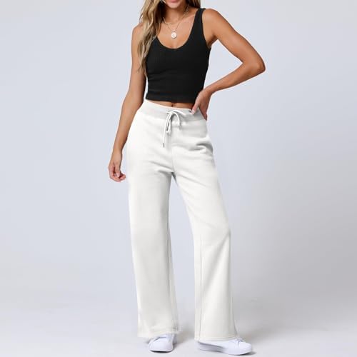Slakkenreis Womens Wide-Leg High-Waisted Drawstring sweatpants