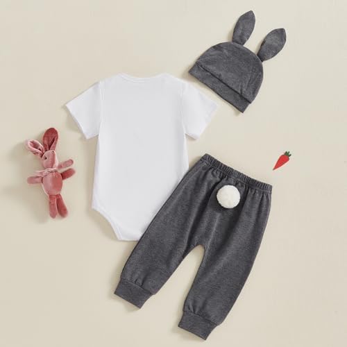 Karuedoo Newborn Baby Boy Easter Outfit 3Pcs Set