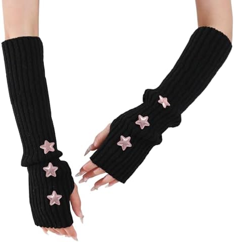 Y2K Star Love Knitted ArmWarmers for Girls