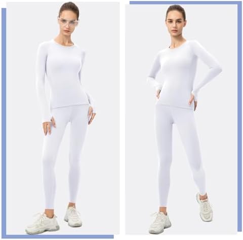 Tesuwel Women Thermal Underwear Set Cold Weather Fleece