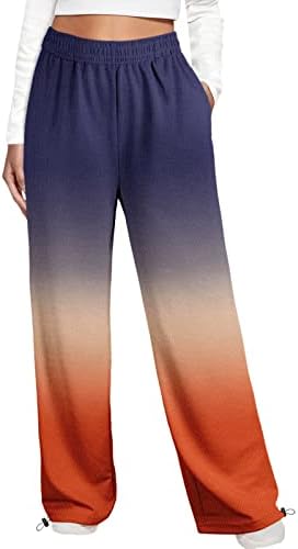 Womens Grey High Waisted Sweatpants with Pockets