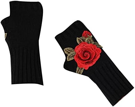 Womens Fingerless Winter Gloves Stretchy Soft Wrist Knit