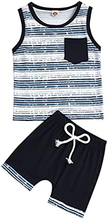 One Opening Toddler Boy Stripes Tank Set Summer Essentials for Kids