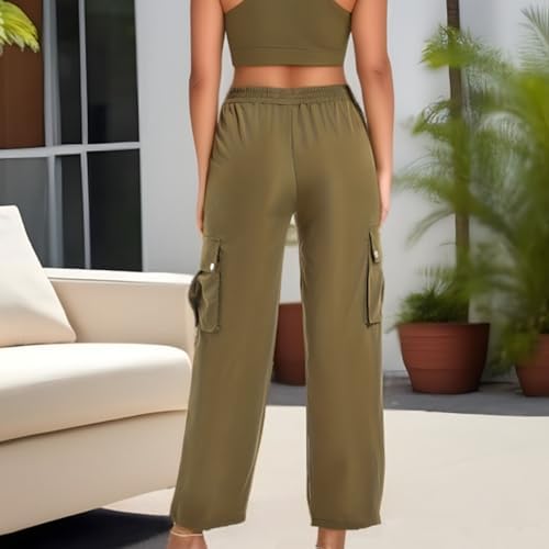 Wide Leg Casual Cargo Sweatpants for Women