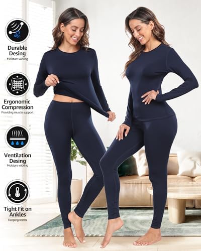 Premium Thermal Underwear Base Layer Set for Women Athletic and Supportive