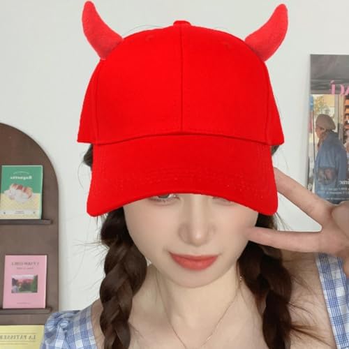 GANYKQ Creative Horn Baseball Caps Adjustable Sunscreen Hat for Unisex
