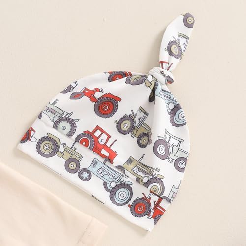 MABABY Newborn Boys Romper Pants Hat Set Fall Winter