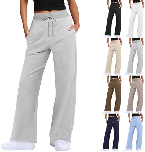 Slakkenreis Womens Wide-Leg High-Waisted Drawstring sweatpants