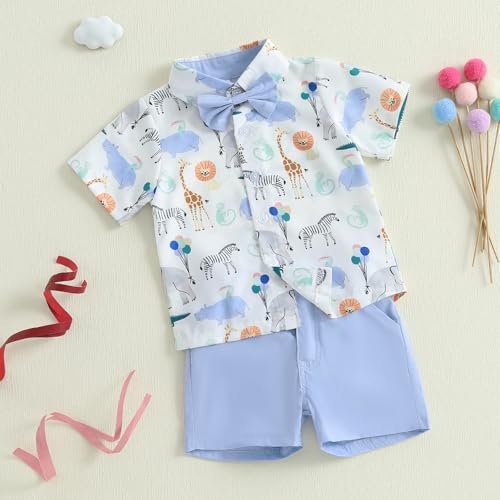 Summer Animal Print Toddler Shirt and Shorts Set