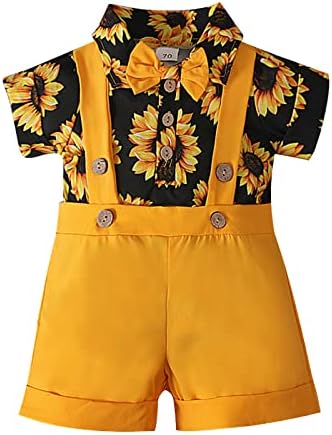 Toddler Boys Sunflowers Print Bodysuit Shorts Set