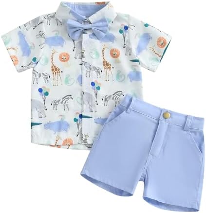 Summer Animal Print Toddler Shirt and Shorts Set