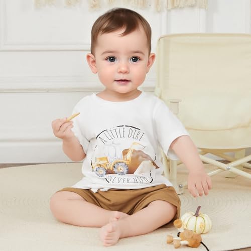 Retro Country Animal Print Casual Baby Boy T-Shirts Shorts Set