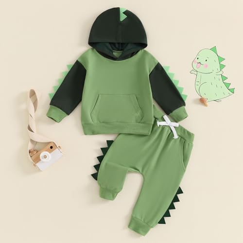 Dinosaur Contrast Toddler Boys Clothing Set