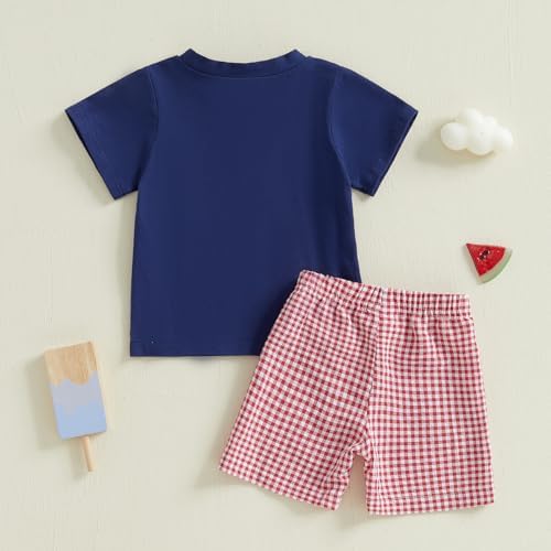 Fire Truck Embroidery Baby Boy Outfit Set - Summer Essentials with Excavator Theme