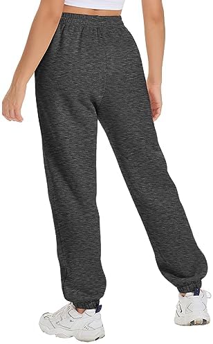ATHMILE Womens Cozy Fleece Pocketed Sweatpants for Winter