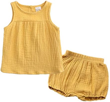 Kids Tales 2Pcs Baby Cotton Linen Outfits Set
