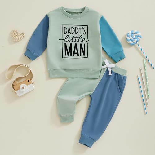 Baby Boy Contrast Letter Print Fall Outfit Set