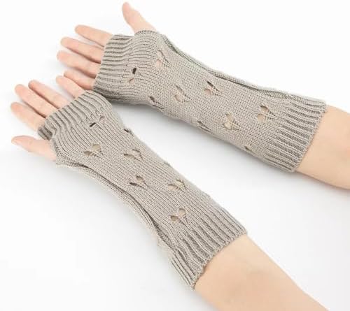 POHADON Ripped Fingerless Arm Warmers Y2K Grunge Goth Accessories