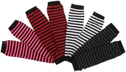 KESYOO Womens Knitted Arm Warmers - Stripe Design for Autumn Winter Closure