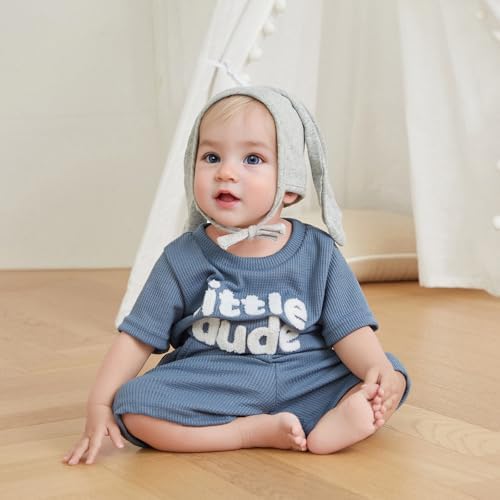 Little Dude Embroidered T-Shirt Shorts Set for Baby Boys