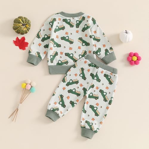 Halloween Toddler GirlsBoys Outfit - Cute Pumpkin and Floral Design Soft and Cozy