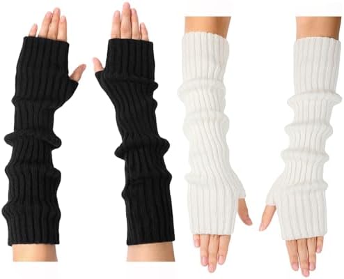 Pleneal Winter Gloves Long Fingerless Arm Warmers for Women